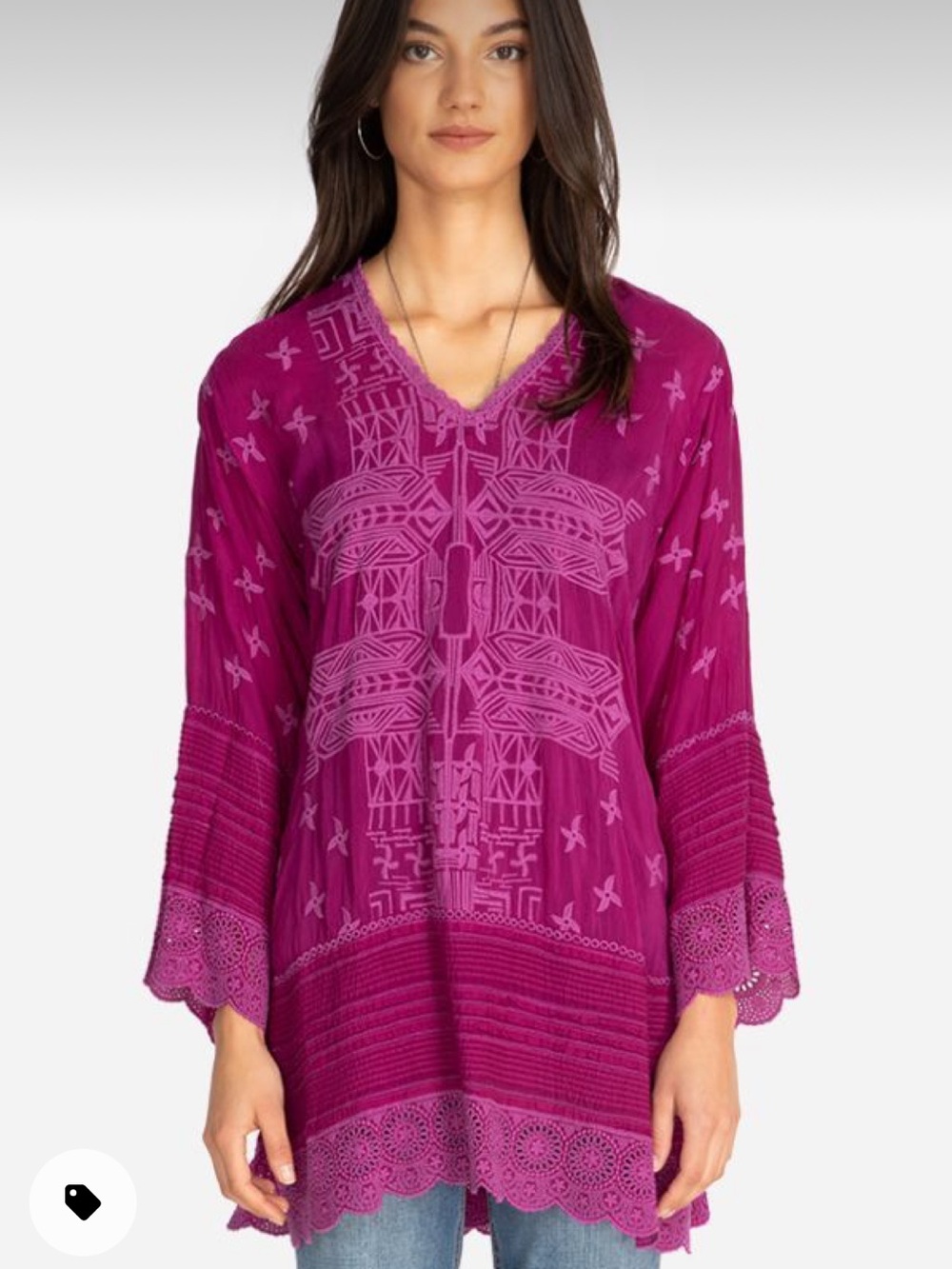 Johnny Was Tunic Top Medium EUC